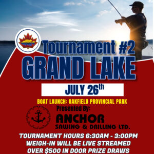 Tournament #2 - Grand Lake - July 26, 2026 - Presented by Anchor Sawing & Drilling